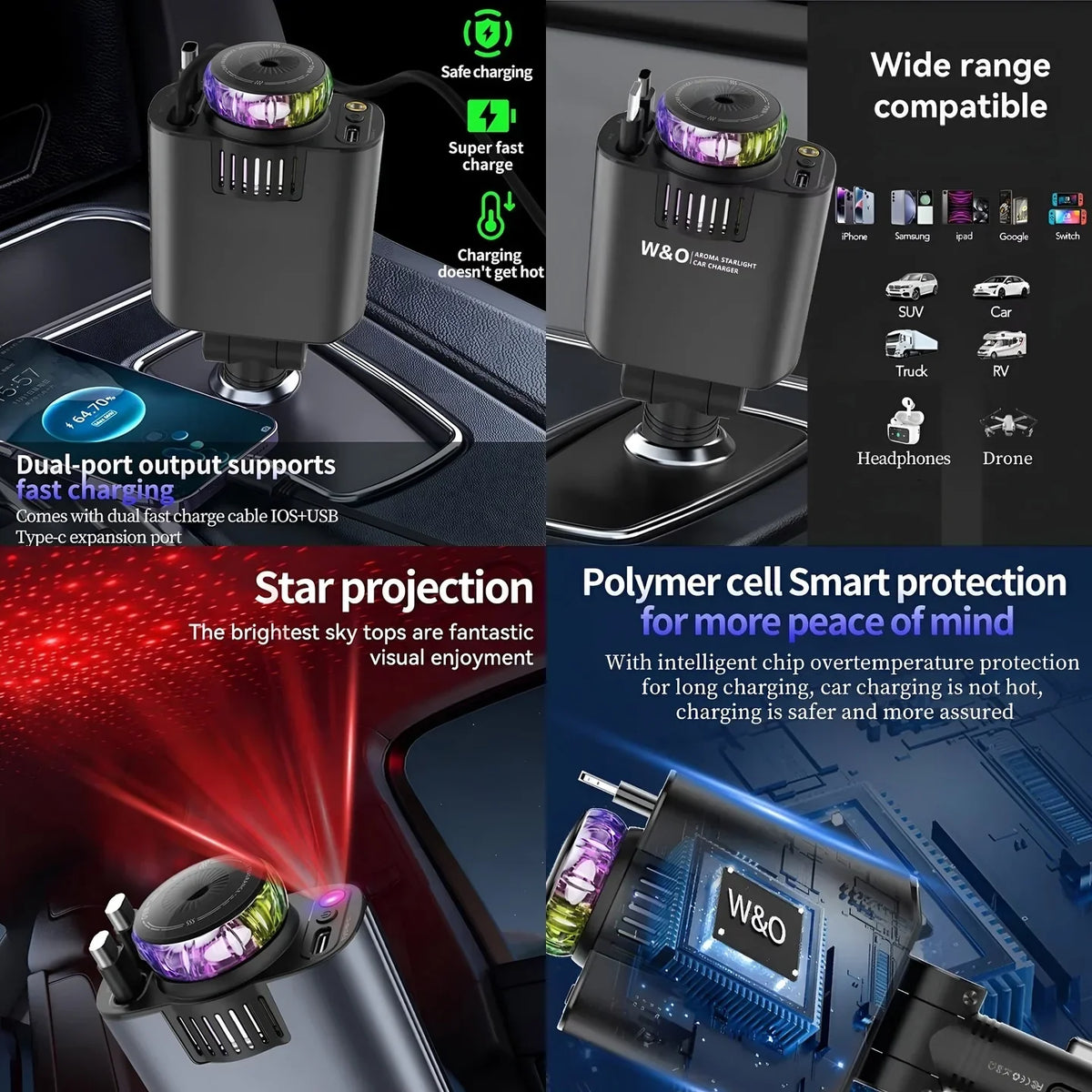 5-in-1 Starlight Car Charger