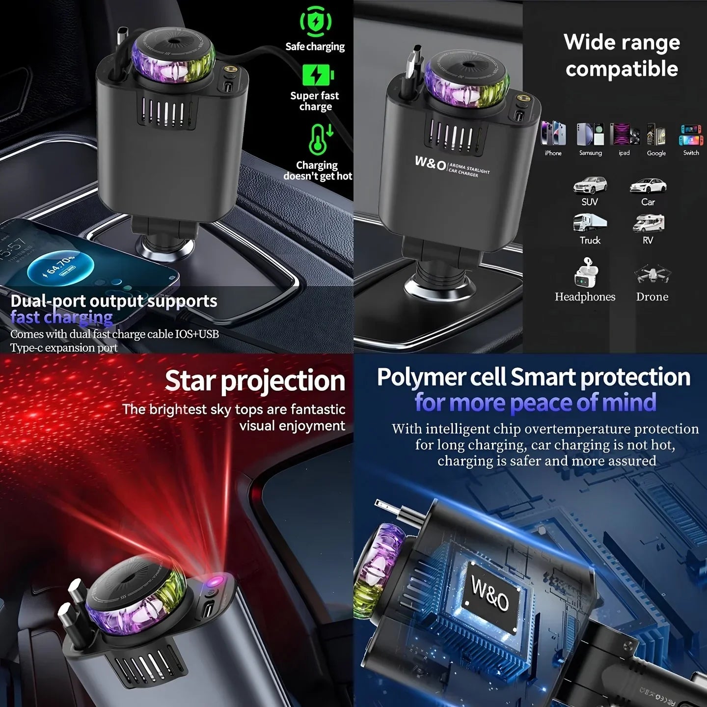5-in-1 Starlight Car Charger