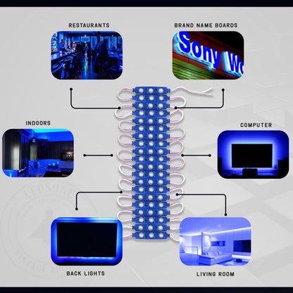 Blue LED Module 12V IP67 Waterproof 1.5W Sign Backlight~5240