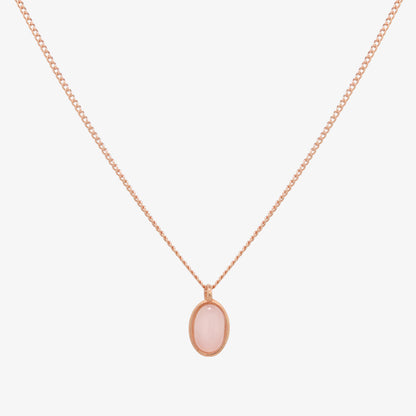 Gemstone oval pendant necklace
