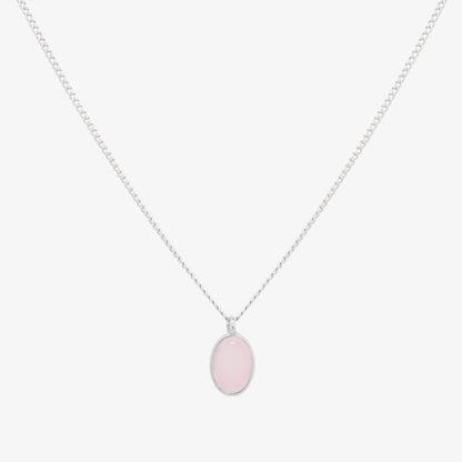 Gemstone oval pendant necklace